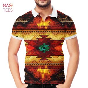 United Tribes Brown Design Native American Polo T-Shirt 3D
