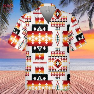 White Tribes Pattern Native American Hawaiian Shirt 3D New