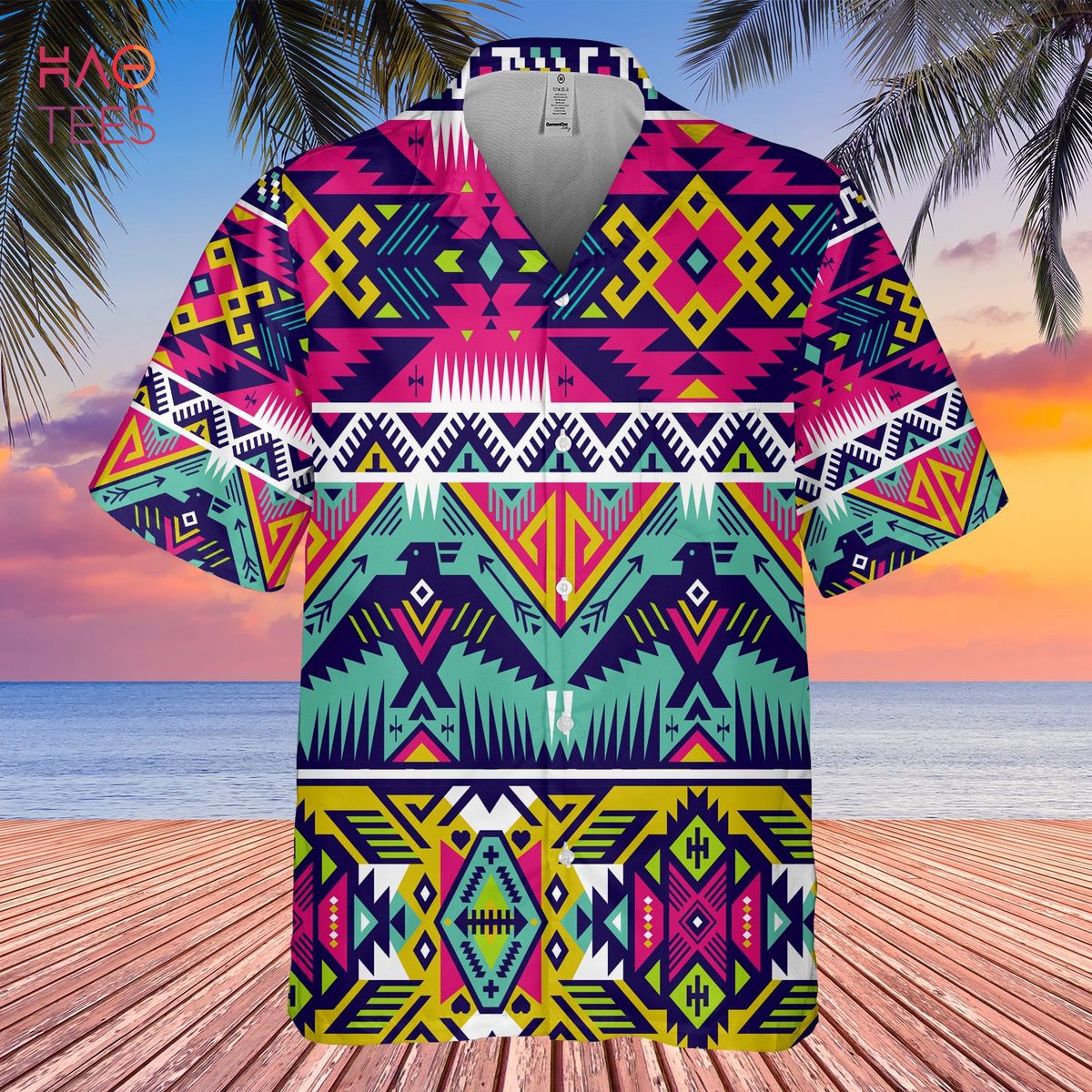 Full Color Thunder Bird Native American Hawaiian Shirt 3D New Full Color Thunder Bird Native American Hawaiian Shirt 3D New