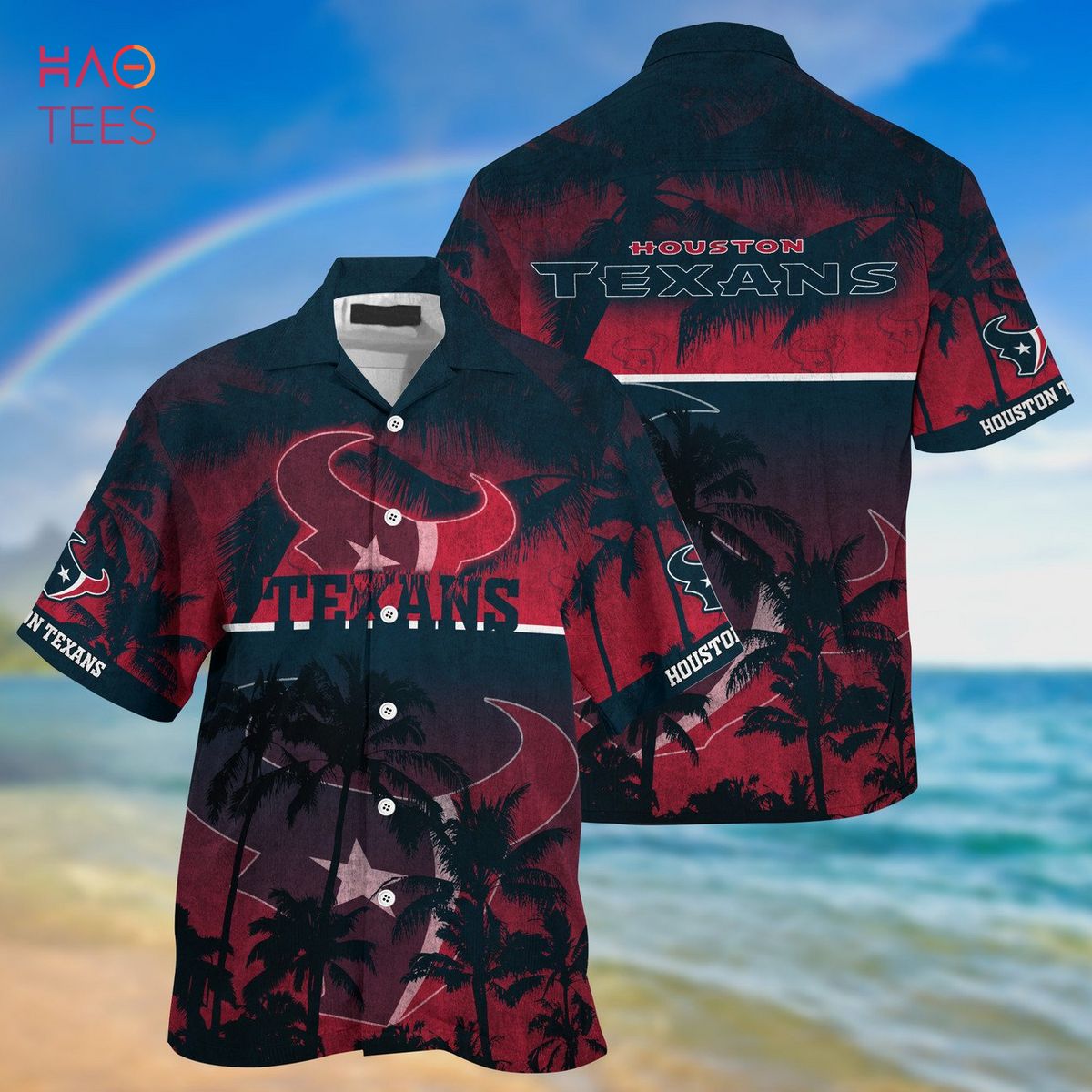 Personalize NFL Houston Texans Polynesian Tattoo Design Hawaiian Shirt