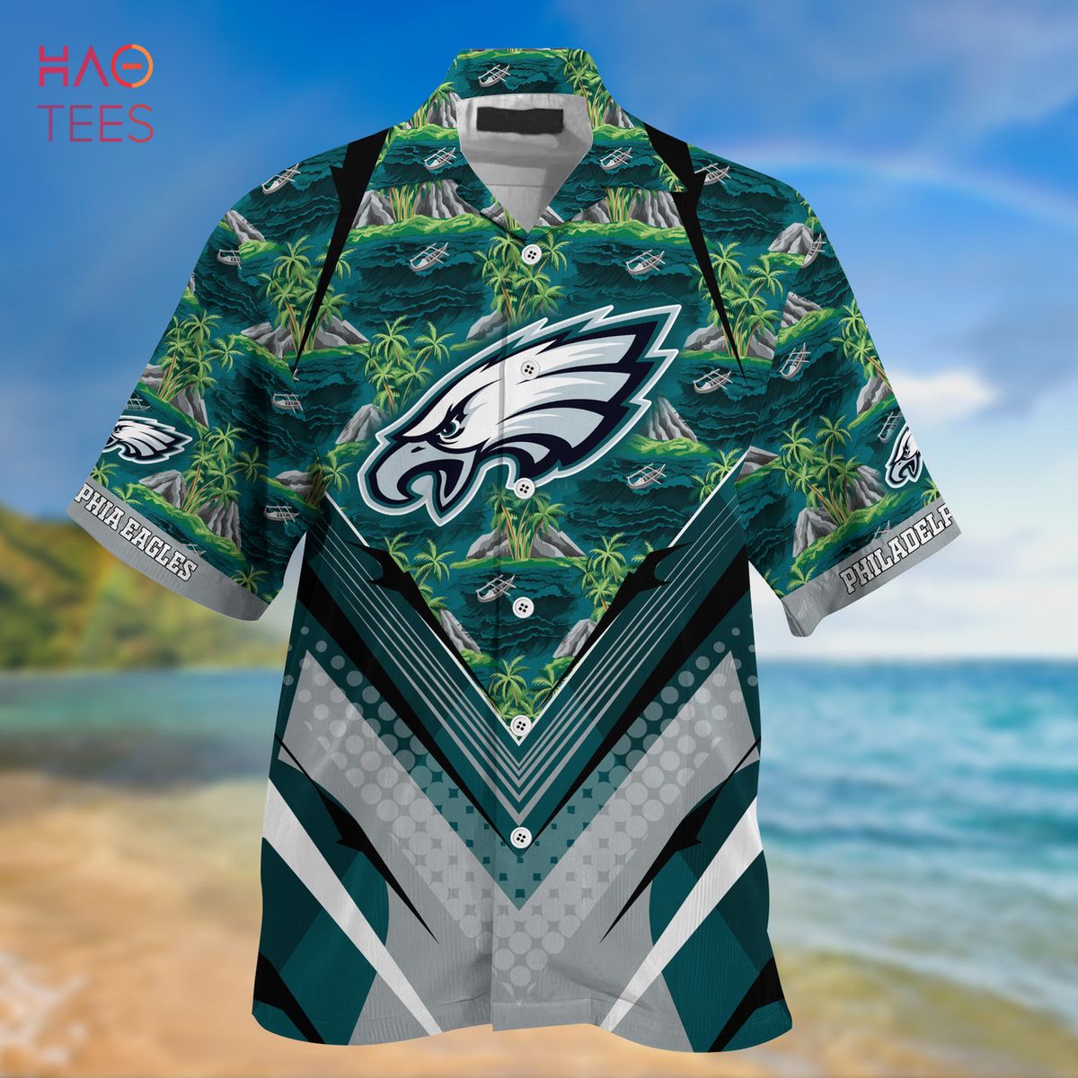 Philadelphia Eagles 3D Hawaiian Shirts Summer Beach Holiday Short Sleeve T Shirt 