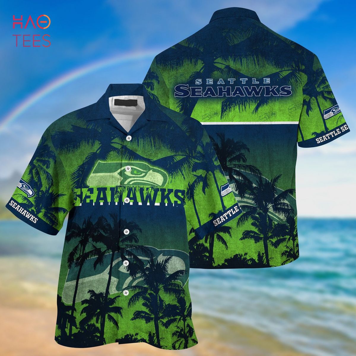 Nfl Seattle Seahawks Short Sleeve Aloha Hawaiian Shirt And Shorts Beach  Gift - Banantees