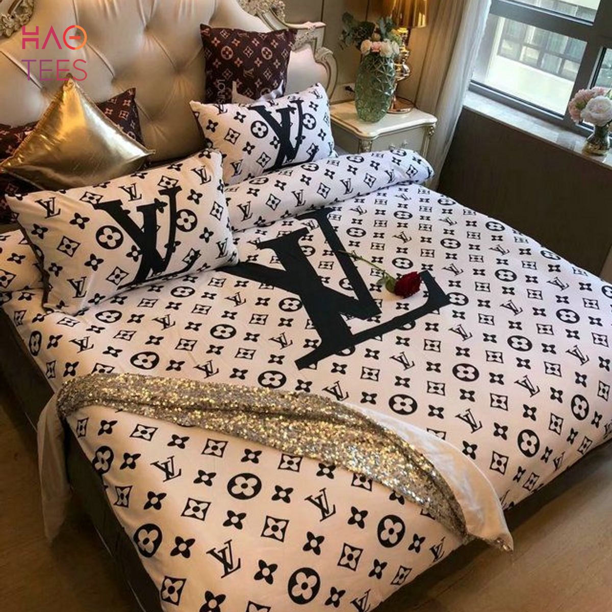 Louis Vuitton x Supreme Bedding Sets Duvet Cover Luxury Brand Bedroom Sets  LV11 2022 - Tagotee