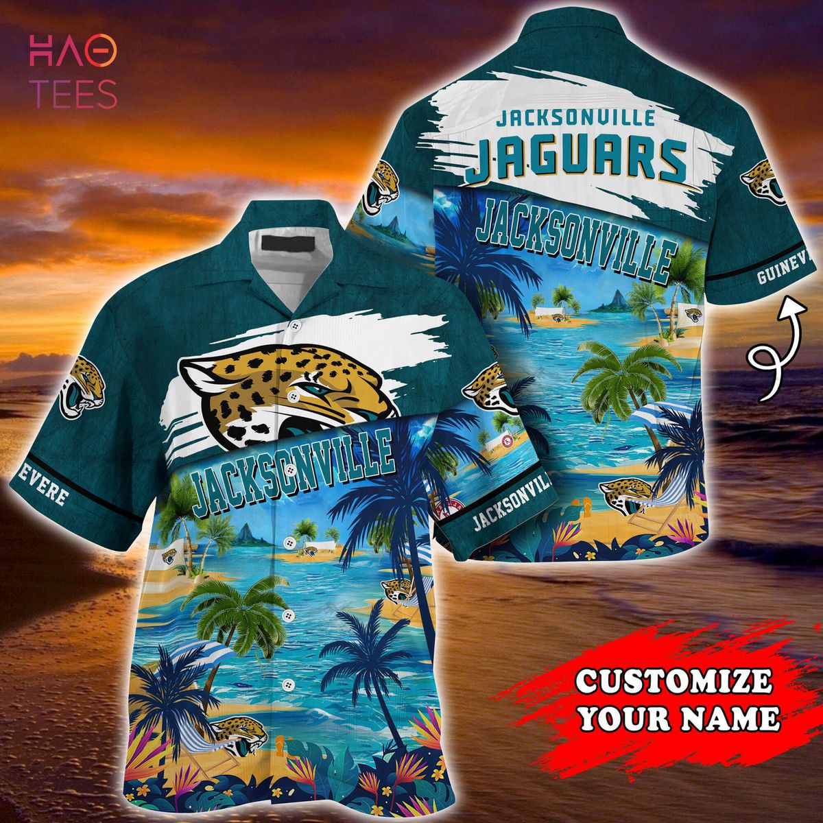 Jacksonville Jaguars NFL Customized Summer Hawaiian Shirt Jacksonville Jaguars NFL Customized Summer Hawaiian Shirt