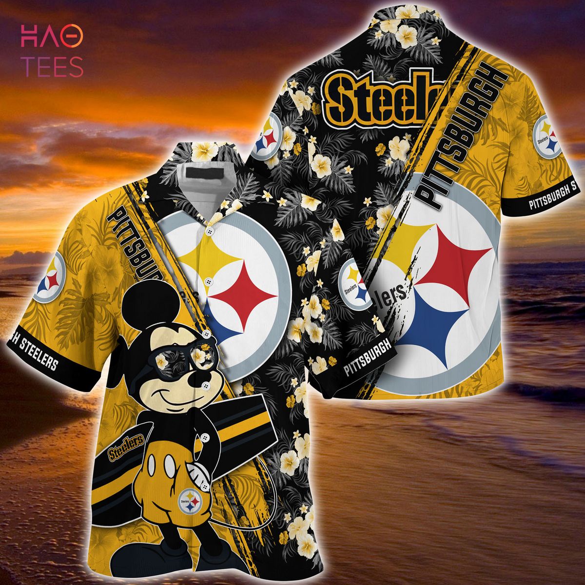 Pittsburgh Steelers Hawaii Shirt Flame Ball - NFL - Trendy Aloha