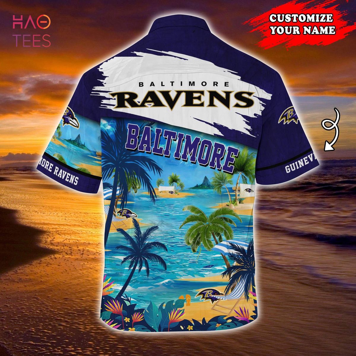 Baltimore Ravens NFL Football Custom Name Hawaiian Shirt Ideal Gift For Fans