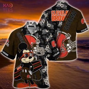 Mickey And Floral Cleveland Browns NFL Summer Hawaiian Shirt