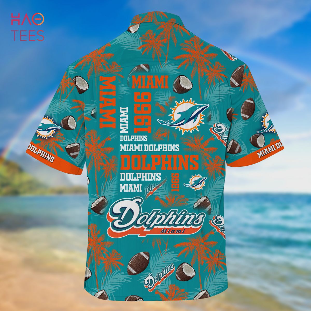 Personalize NFL Miami Dolphins Polynesian Tattoo Design Hawaiian Shirt