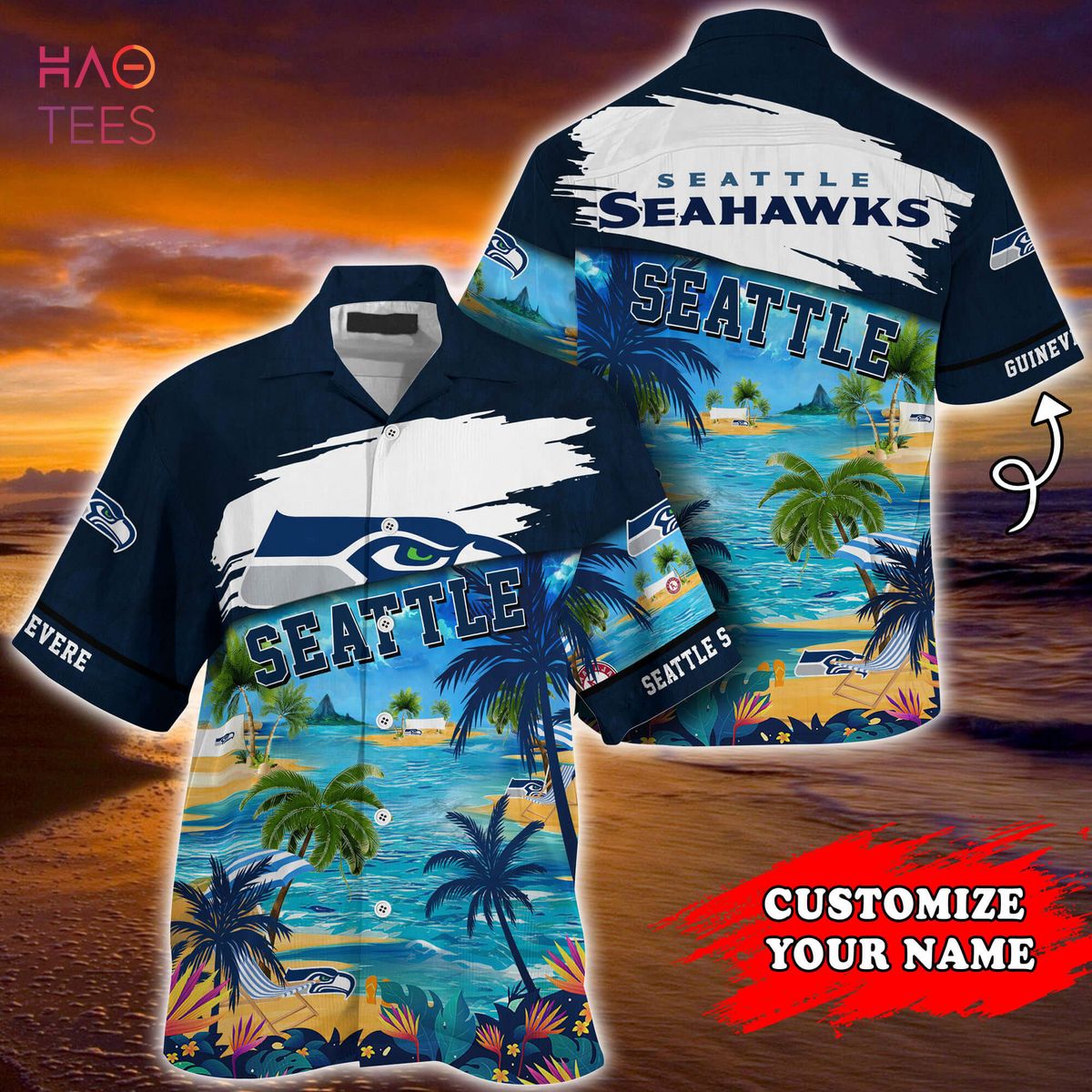 Seattle Seahawks NFL Customized Summer Hawaiian Shirt Seattle Seahawks NFL Customized Summer Hawaiian Shirt