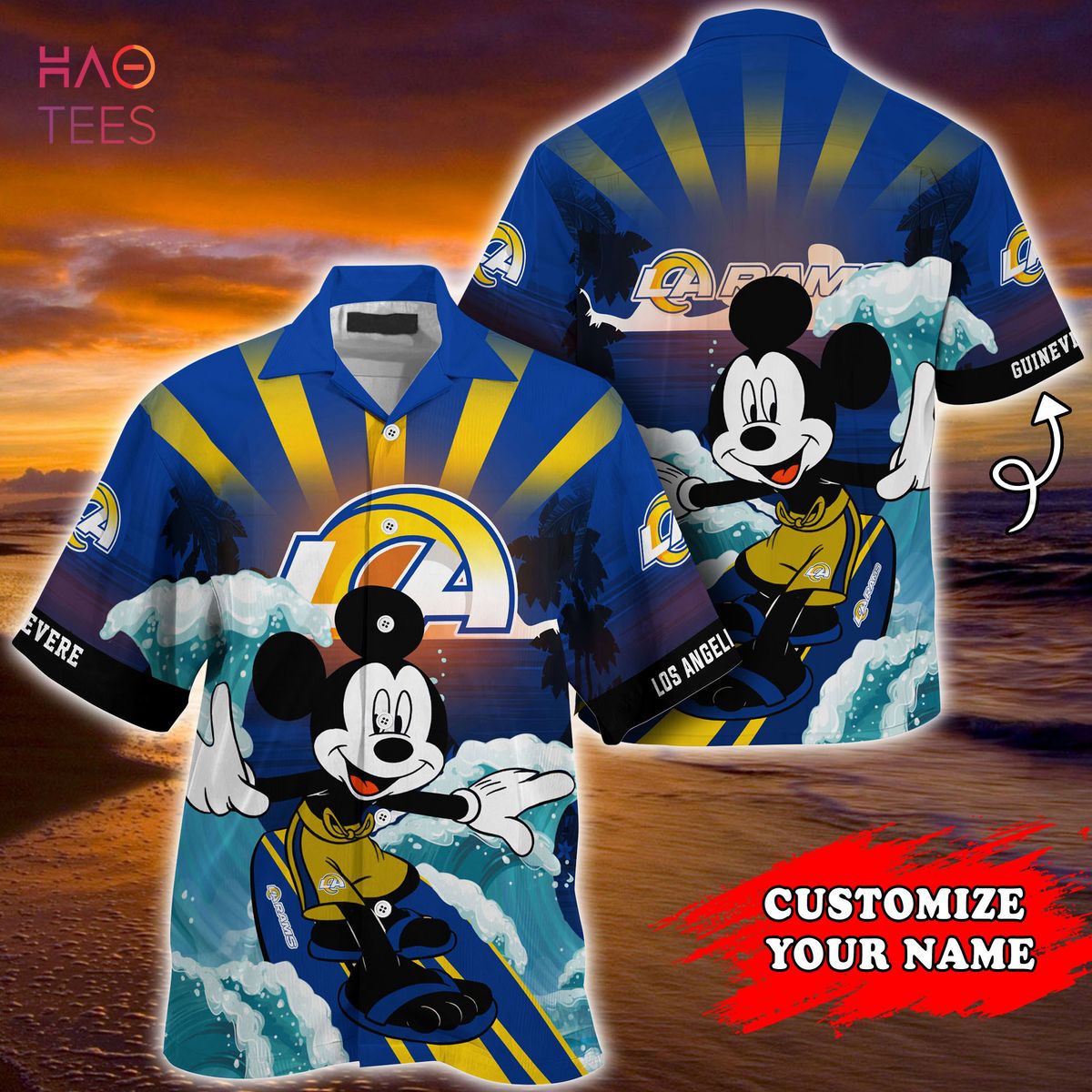 Los Angeles Rams American Flag Logo Hawaiian Shirt Vacation Gift