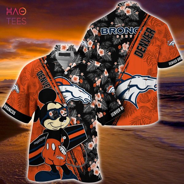 Mickey And Floral Denver Broncos NFL Summer Hawaiian Shirt