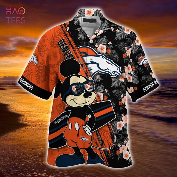 Mickey And Floral Denver Broncos NFL Summer Hawaiian Shirt