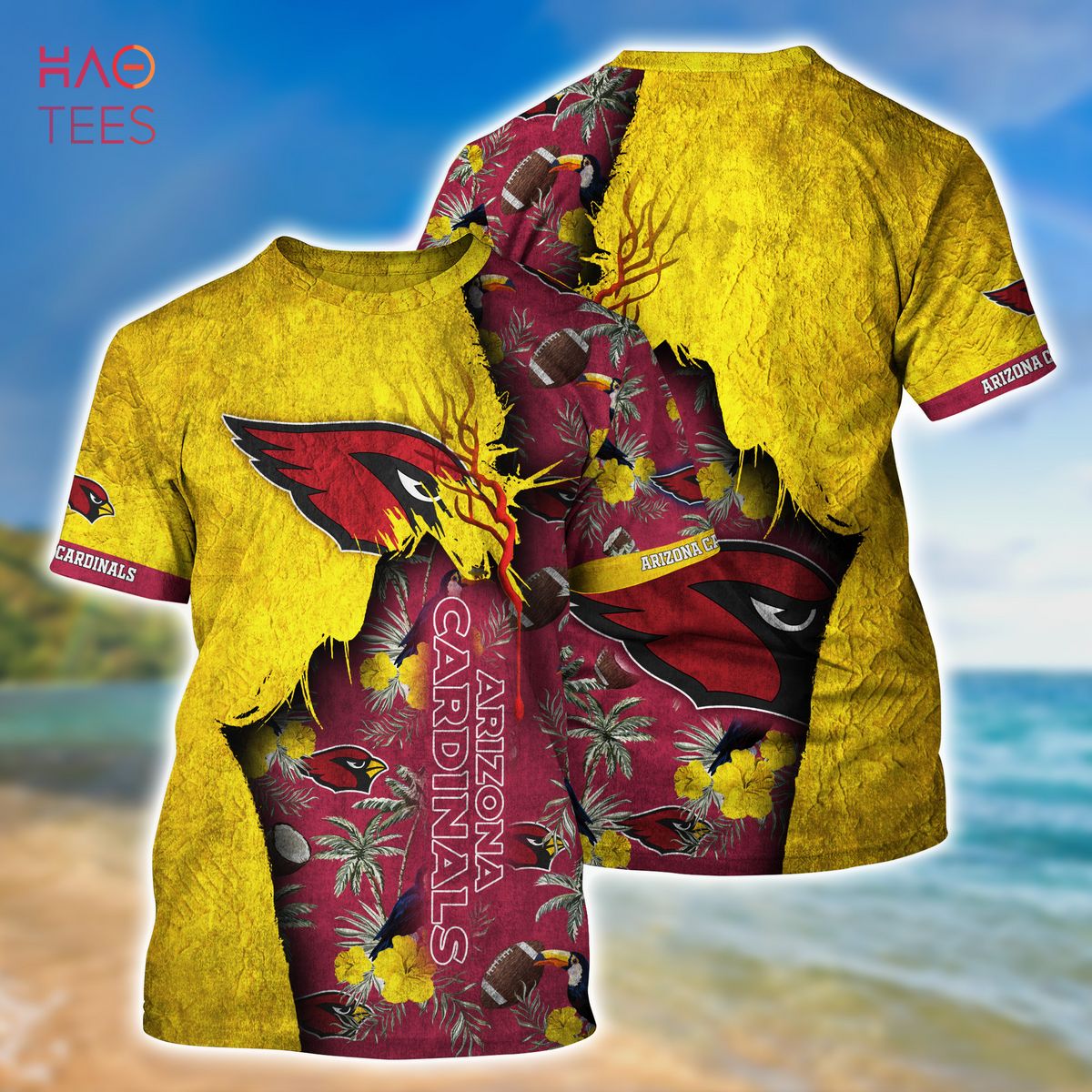 NFL Arizona Cardinals Hawaiian Shirt Colorful Flowers Gift For New Dad