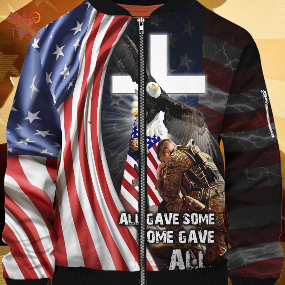 NEW All Gave Some Some Gave All, Veteran With Cross 3D Bomber