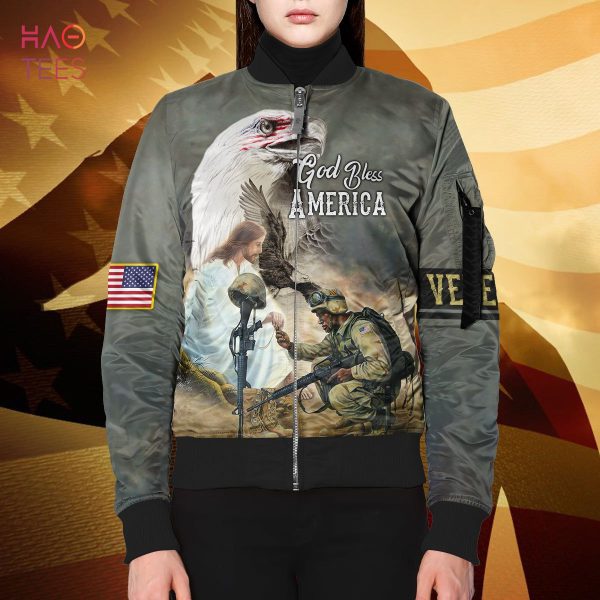 NEW American By Birth Veteran By Choice 3D Bomber Jacket