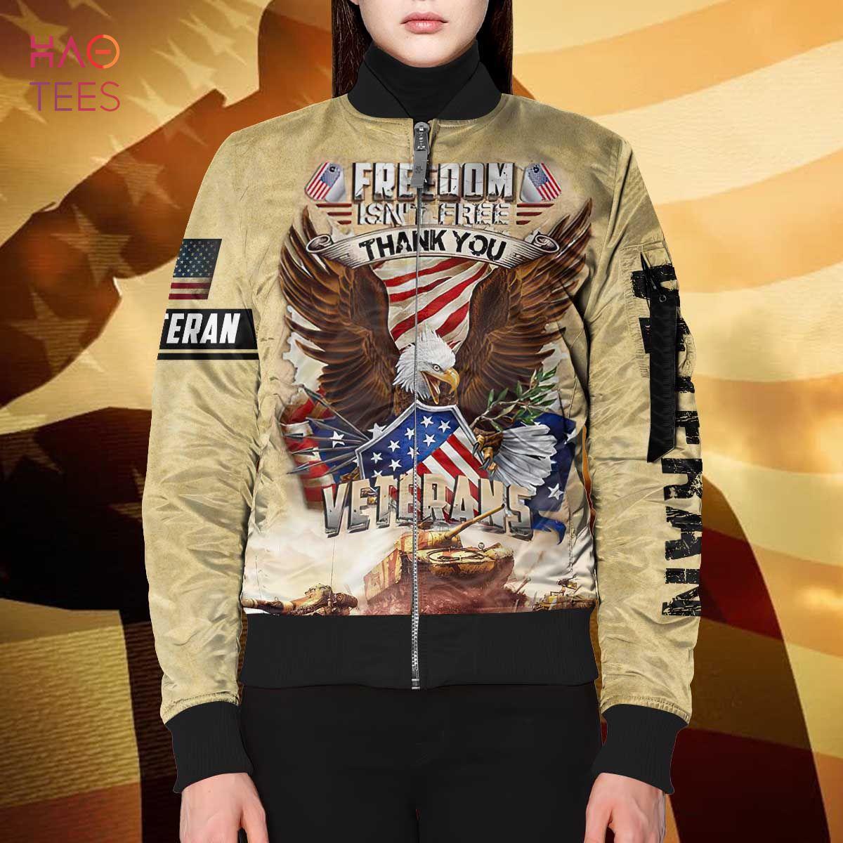 NEW Freedom Isn't Free Thank You Veterans 3D Bomber