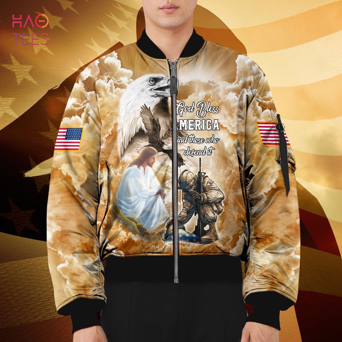 NEW God Bless America And Those Who Defend It 3D Bomber