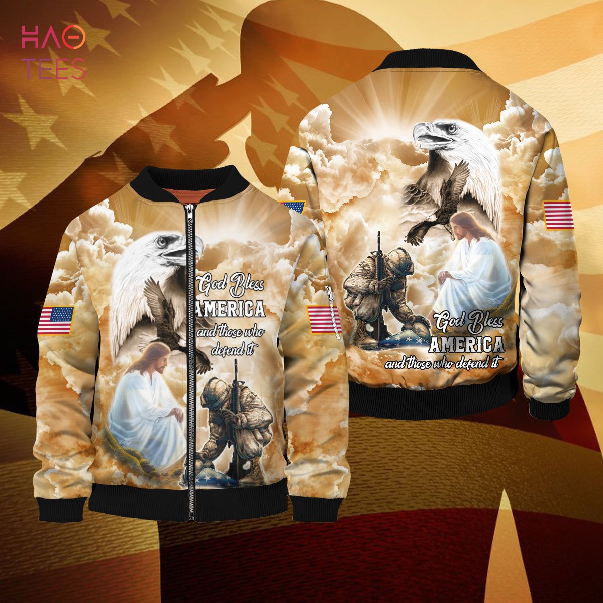 NEW God Bless America And Those Who Defend It 3D Bomber