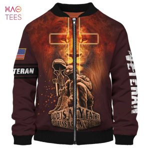 NEW God Is My Father Veterans Are My Brothers 3D Bomber