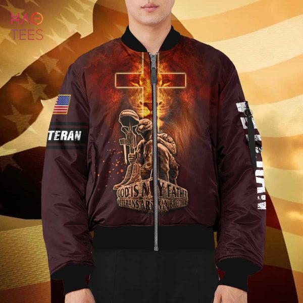 NEW God Is My Father Veterans Are My Brothers 3D Bomber