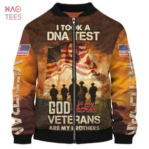 NEW God Is My Father Veterans Are My Brothers 3D Bomber Limited Edition