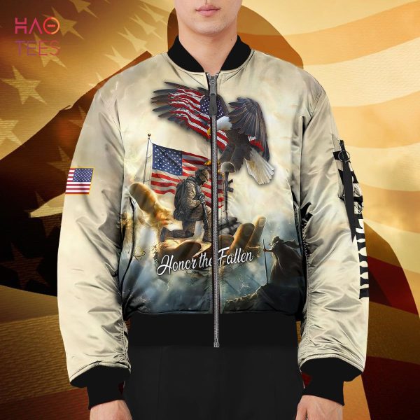 NEW Honor The Fallen, Eagle And America Flag 3D Bomber, Gift For US Veteran