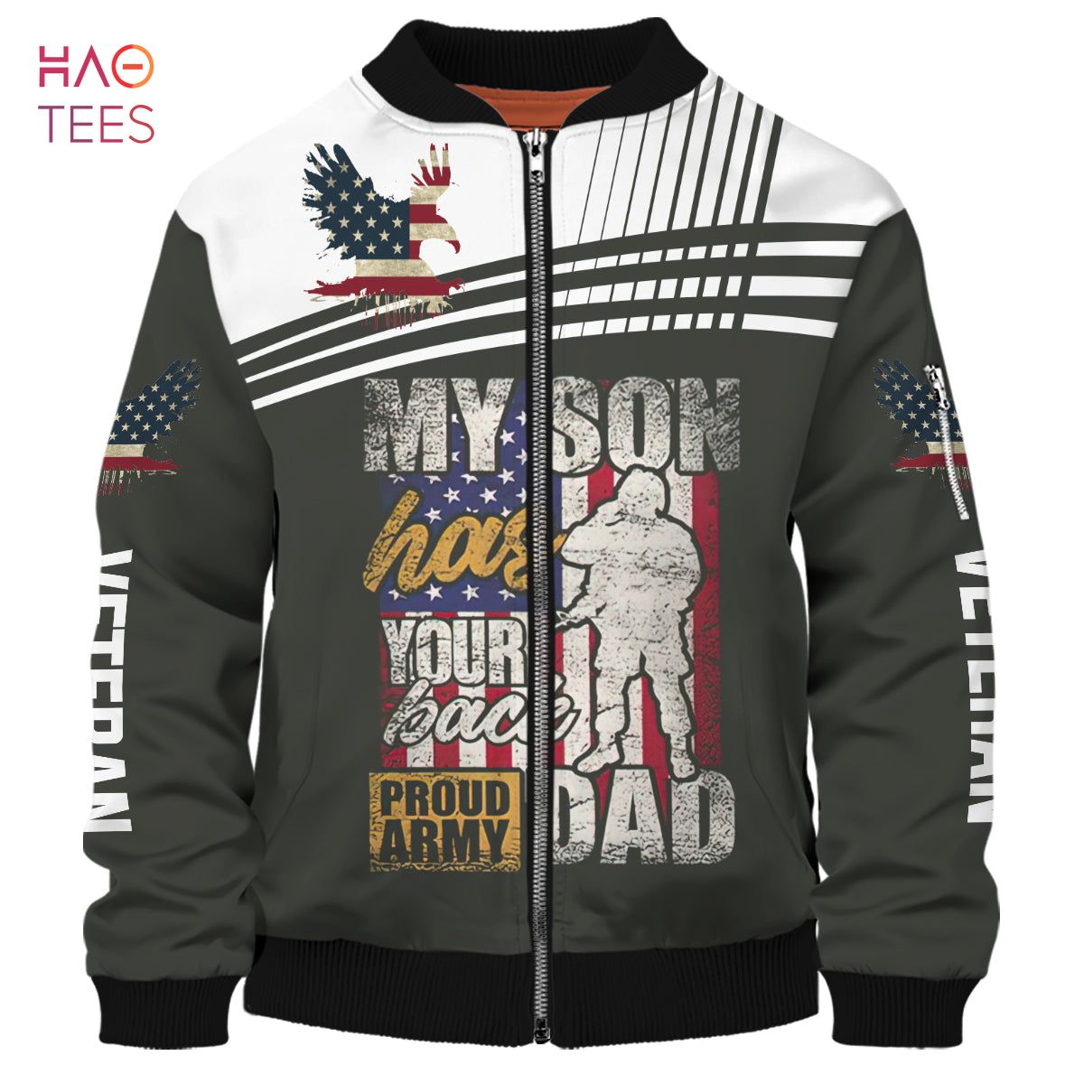 NEW My Son Has Your Back Proud Army Dad 3D Bomber