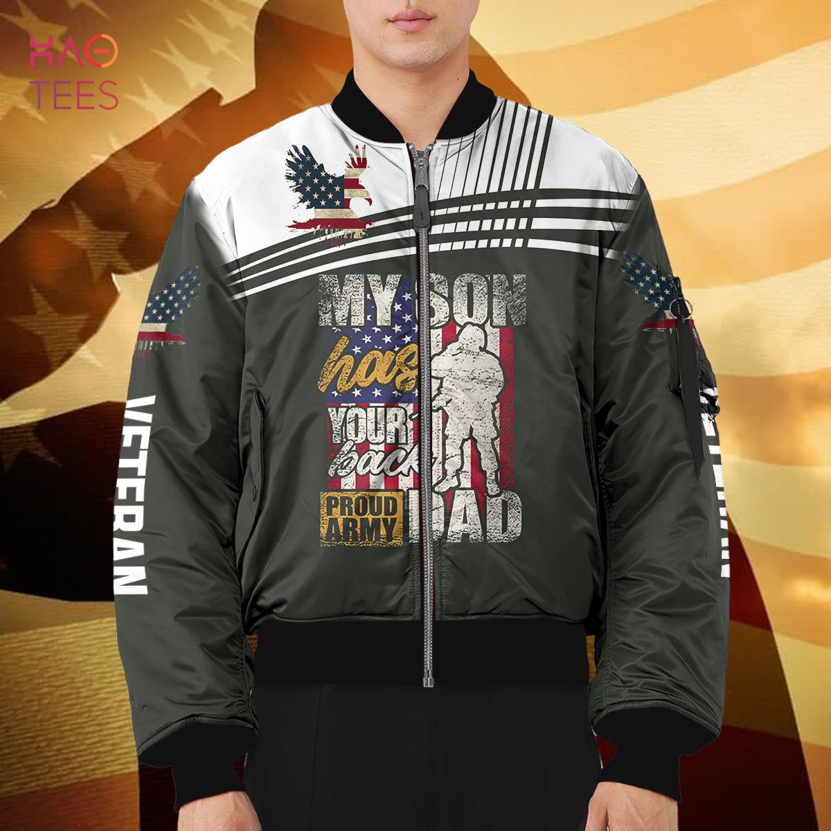 NEW My Son Has Your Back Proud Army Dad 3D Bomber