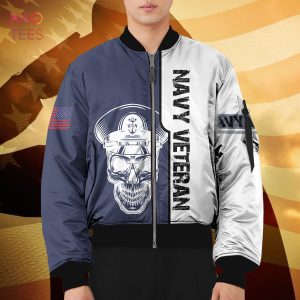 NEW Skull And Navy Veteran 3D Bomber