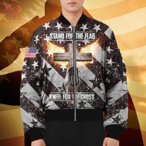 NEW Stand For The Flag Kneel For The Cross 3D Bomber