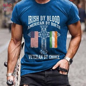Men’s Irish By Blood Veteran By Choice Veteran St Patty’s Day T-Shirt