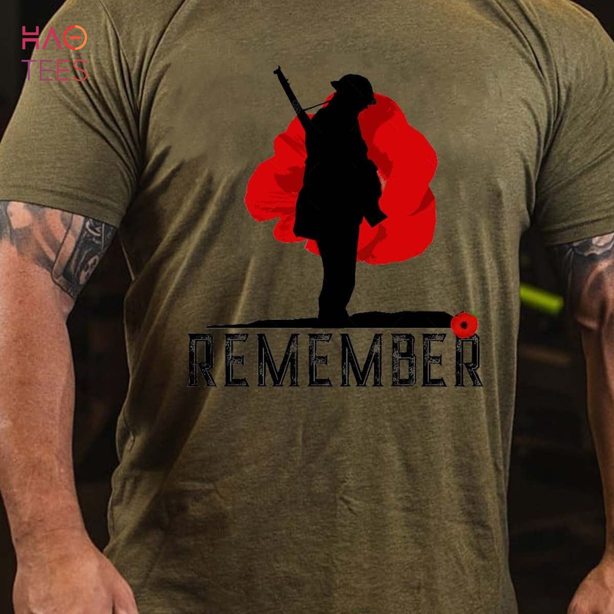 Men's Remember Veteran Memorial Day Poppy Flower Shirt