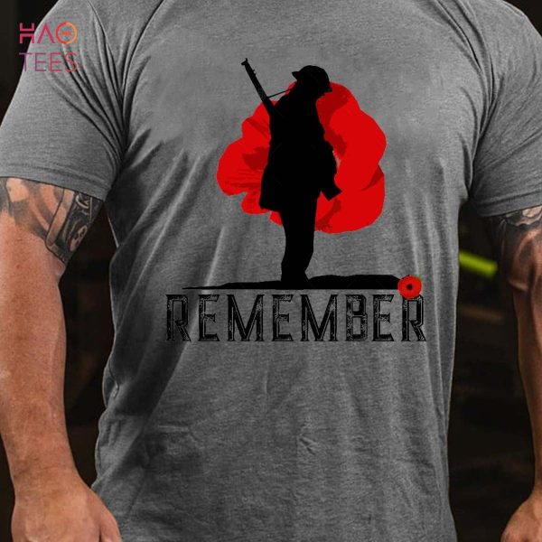 Men’s Remember Veteran Memorial Day Poppy Flower Shirt