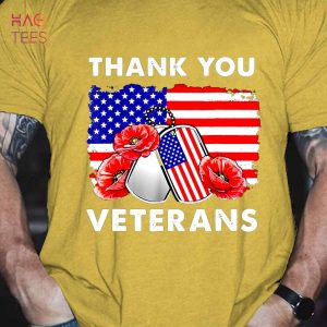 Men’s Thank You Veterans Combat Boots Poppy Flower Veteran Day Shirt