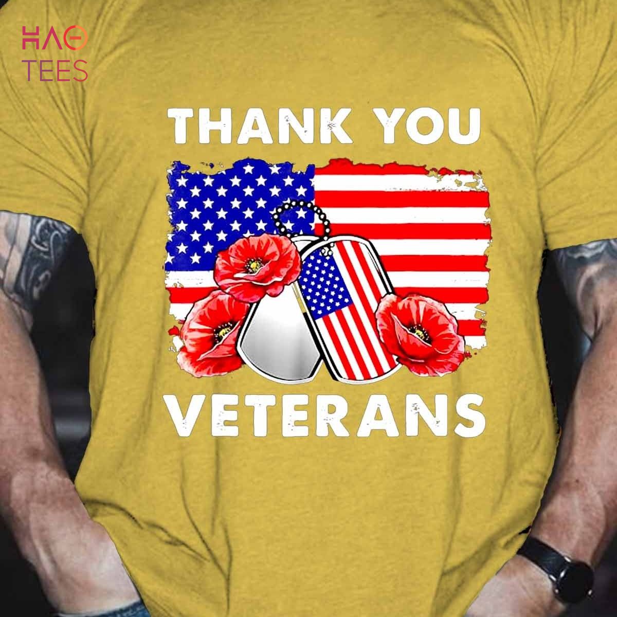 Men's Thank You Veterans Combat Boots Poppy Flower Veteran Day Shirt