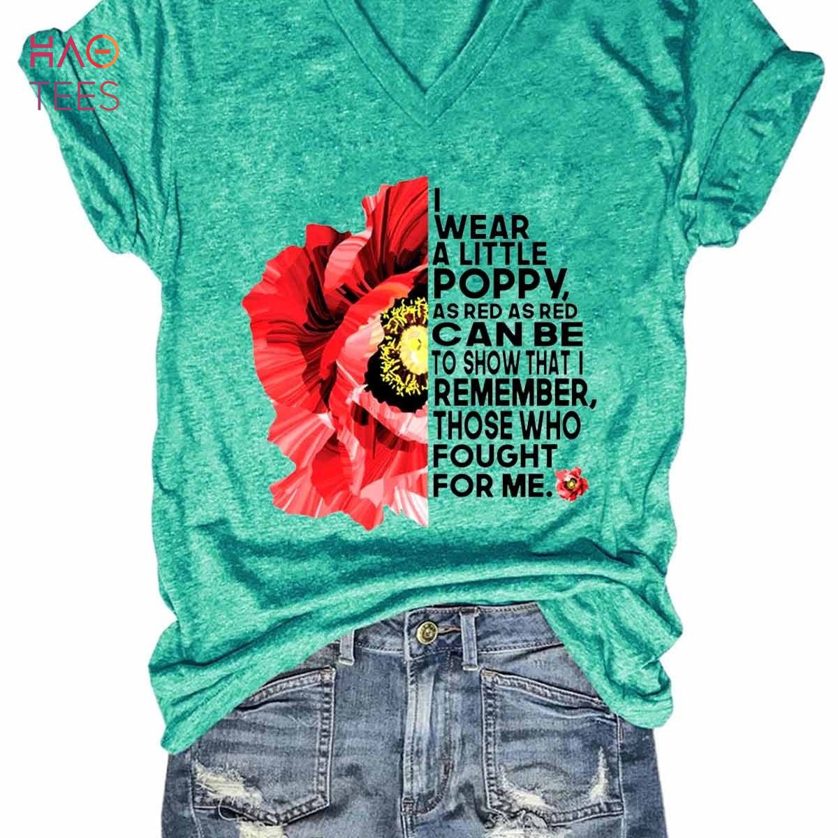 Women's Memorial Veteran Day Poppy Shirt