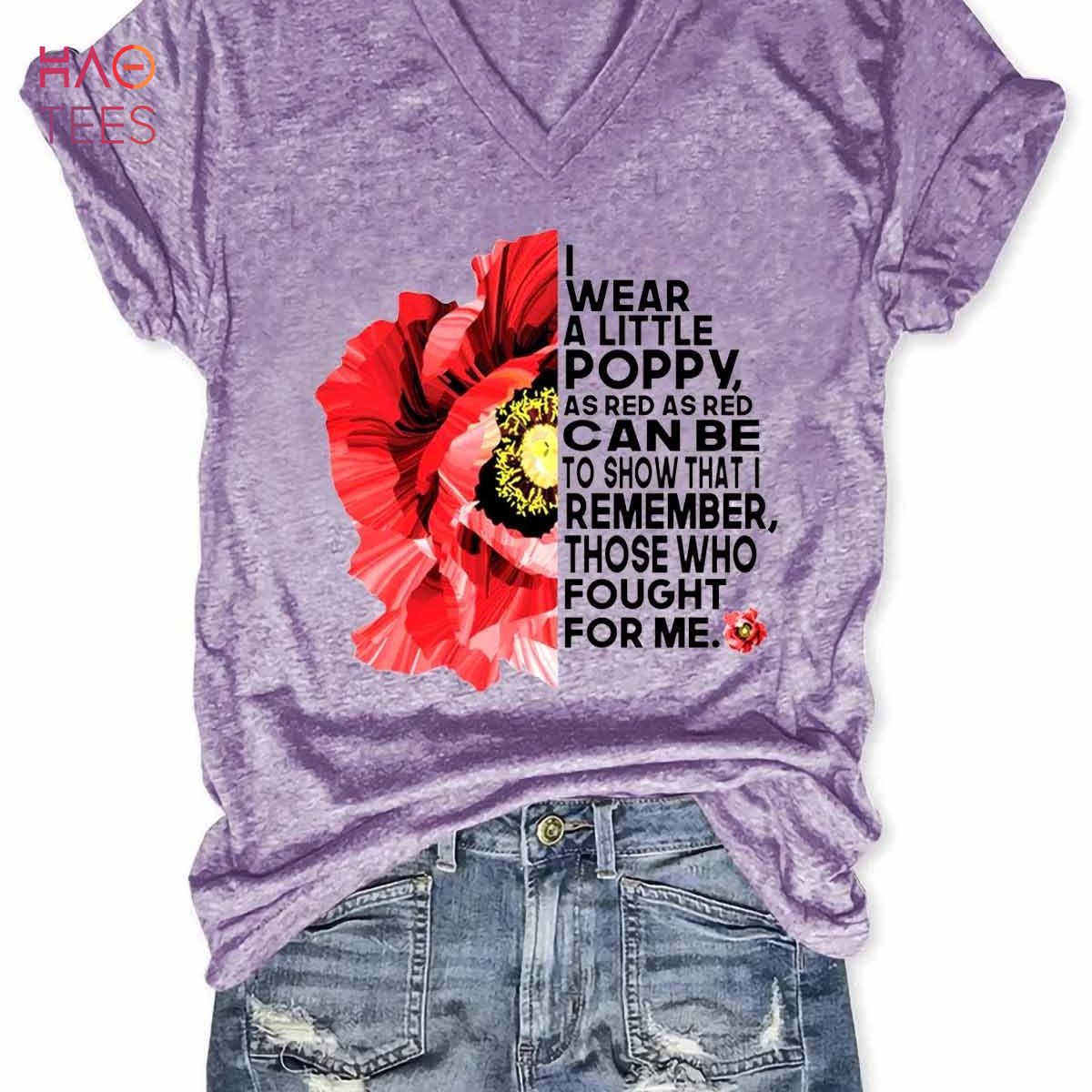 Women's Memorial Veteran Day Poppy Shirt