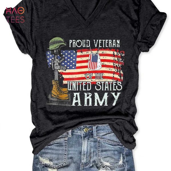 Women’s Retro Proud Veteran Of The United States Army Pride US Flag Shirt