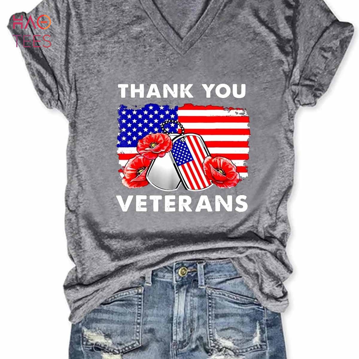 BEST Women's Thank You Veterans Combat Boots Poppy Flower Veteran Day Shirt