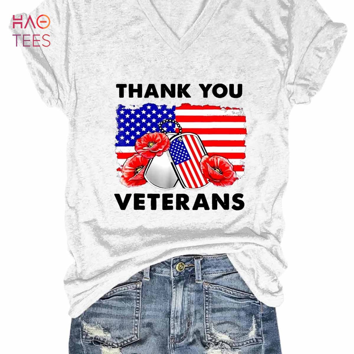 BEST Women's Thank You Veterans Combat Boots Poppy Flower Veteran Day Shirt