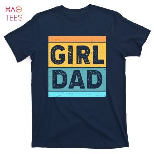 HOT Girl Dad Distressed Color Block T-Shirts