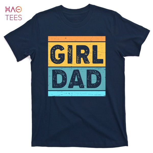 HOT Girl Dad Distressed Color Block T-Shirts