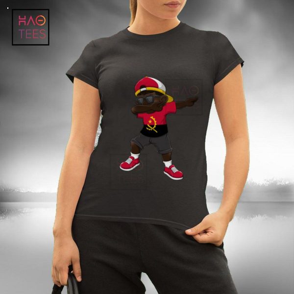 Dabbing Boy Angolan Angola Flag Kids Dab Dance Shirt