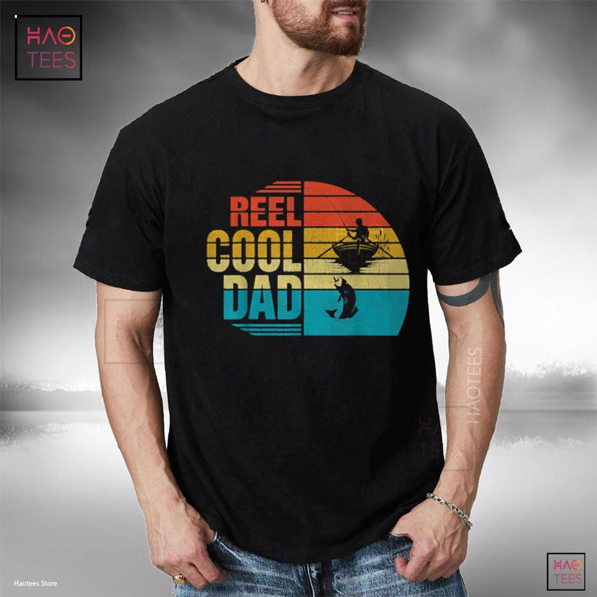 Mens Reel Cool Dad Shirt Father's Day Gift for Fishing Daddy Papa Shirt