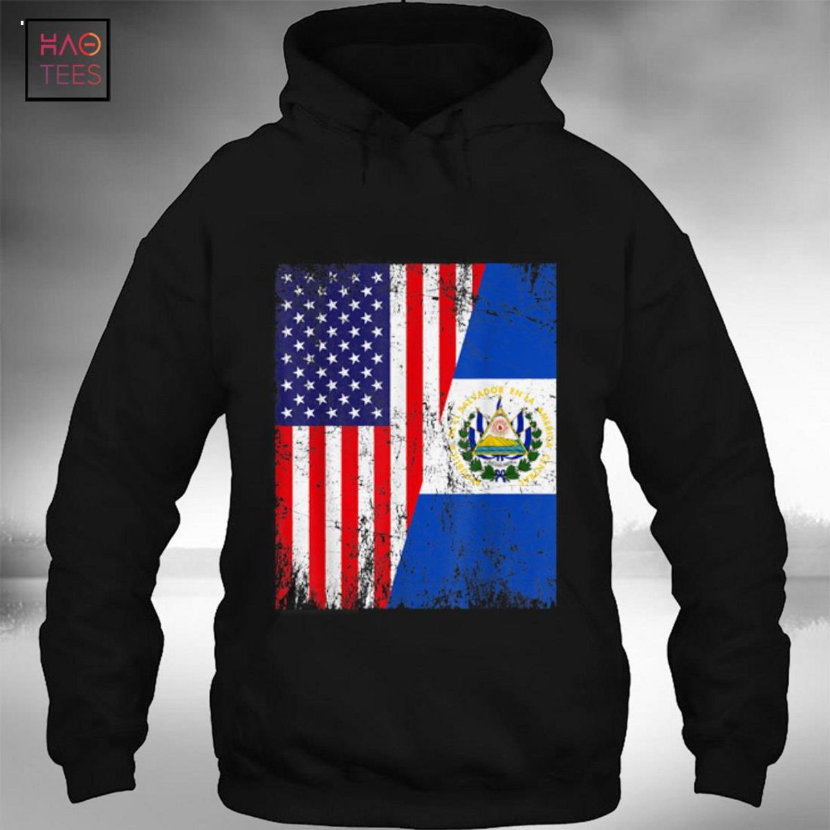 Distressed American Flag & El Salvador Flag Patriotic Shirt