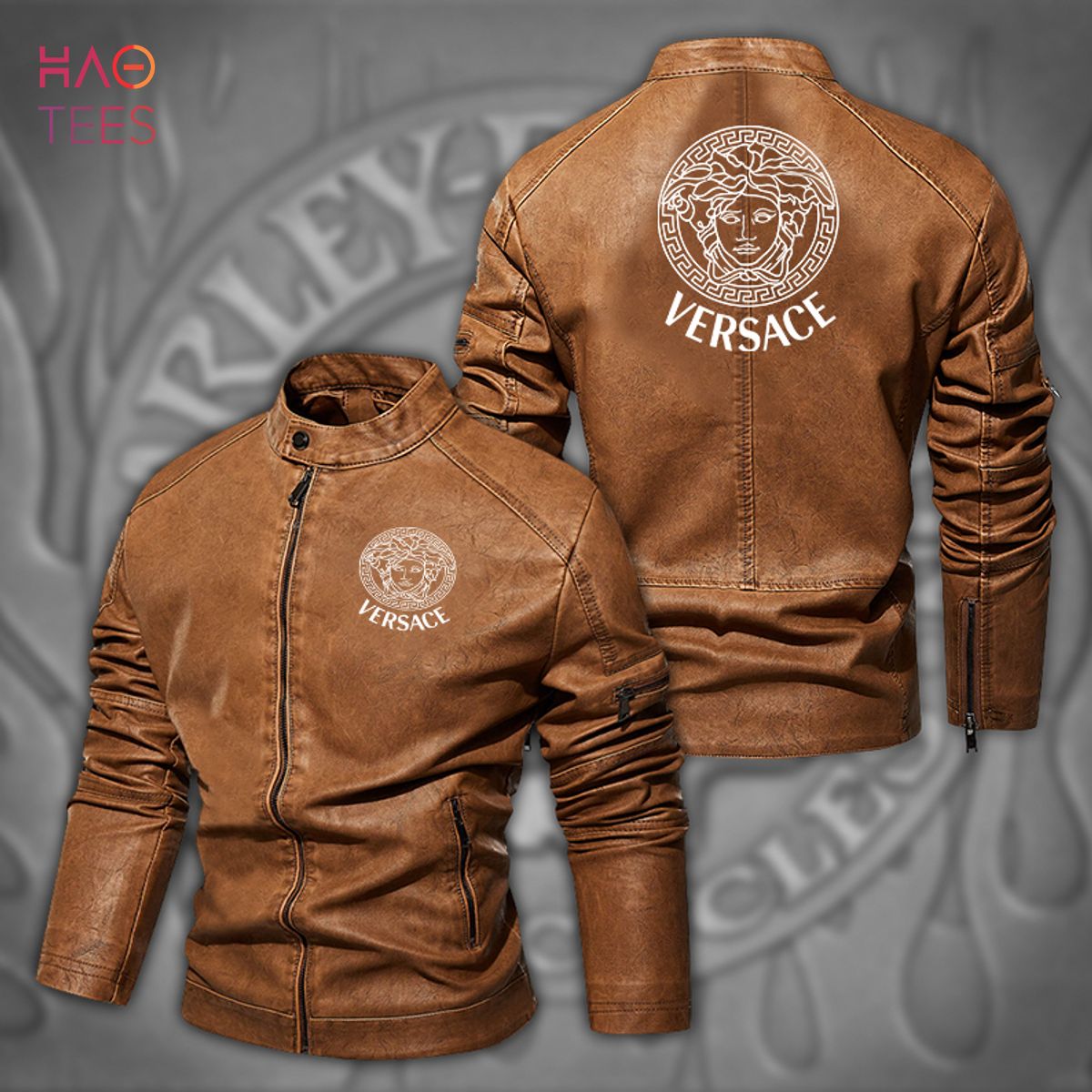 Versace Leather Jacket in Black for Men | Lyst