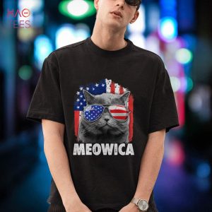 Cat 4th of July Meowica USA American Flag Ultra Maga USA Tee