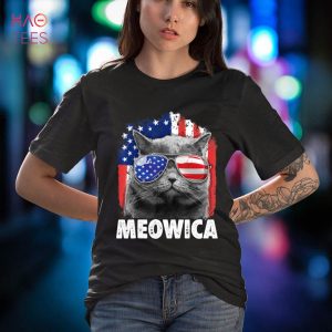 Cat 4th of July Meowica USA American Flag Ultra Maga USA Tee