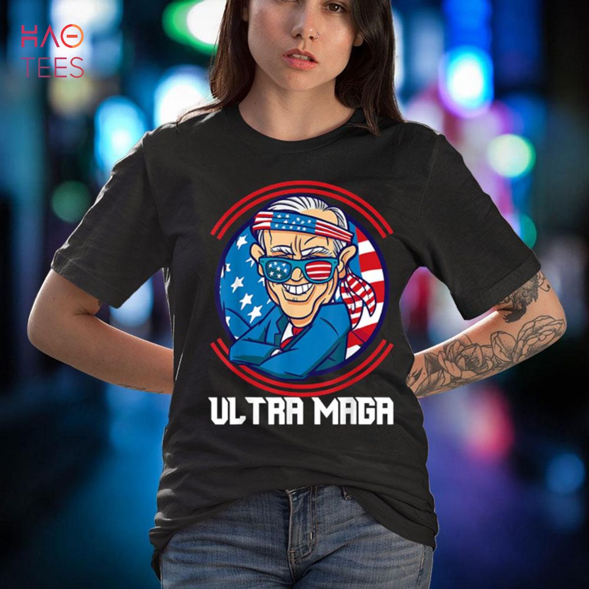 Funny Ultra Maga Vintage American Flag Ultra Retro Shirt