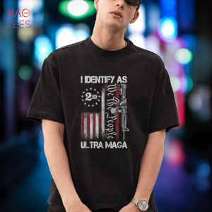 I Identify As Ultra Maga Funny Vintage Old US Flag Shirt